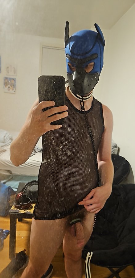 MC onlyfans rimming model picture standing wearing a mask and showing his bick dick