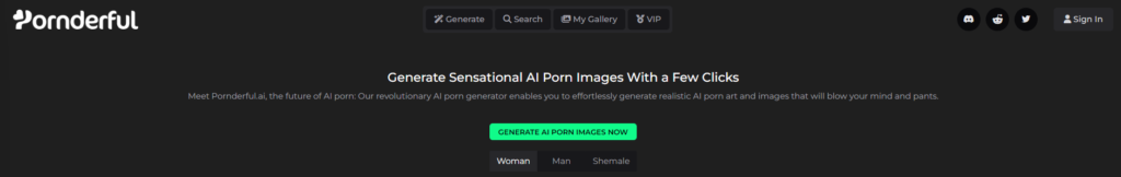 Site Web Pornderful.ai