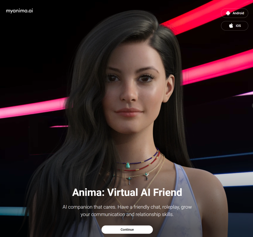 Bester KI-Porno-Chatbot namens Anima AI 